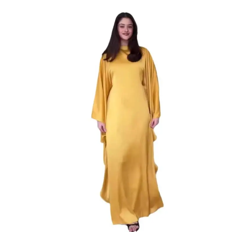 2024 Solid Loose Long Dress for Woman Bating Sleevees O-Neck New Female Clothing Chic Full Sleeve Ladies Causal Maxi Vestido ﻿