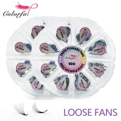 Colorful Loose Fans Lash Premade Fans Eyelash Extensions Pointy Base 3D 5D 6D 7D 8D 10D 12D 14D 16D 20D Sharp Stem Faux Cilios