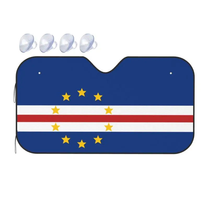 

Flag of The Republic of Cape Verde Print Car Windshield Sun Shade Front Foldable Window Sun Visor Protector Sunshade 51"x27.5"