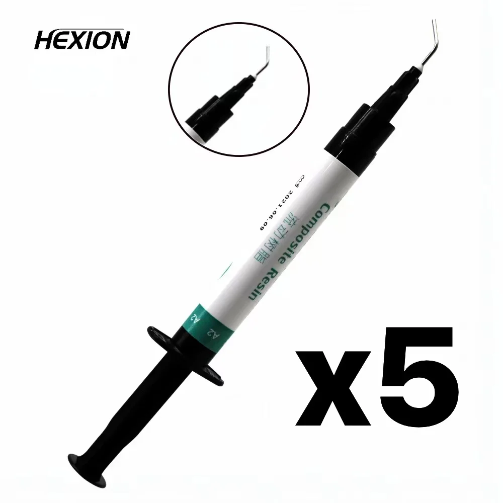 Jeringa de recambio A2 de resina fluida, compuesto Dental, 1 piezas/5 piezas/10 piezas, 2,5g, puntas de entrega de curado ligero, adhesivo de Gel de grabado, uso Dental