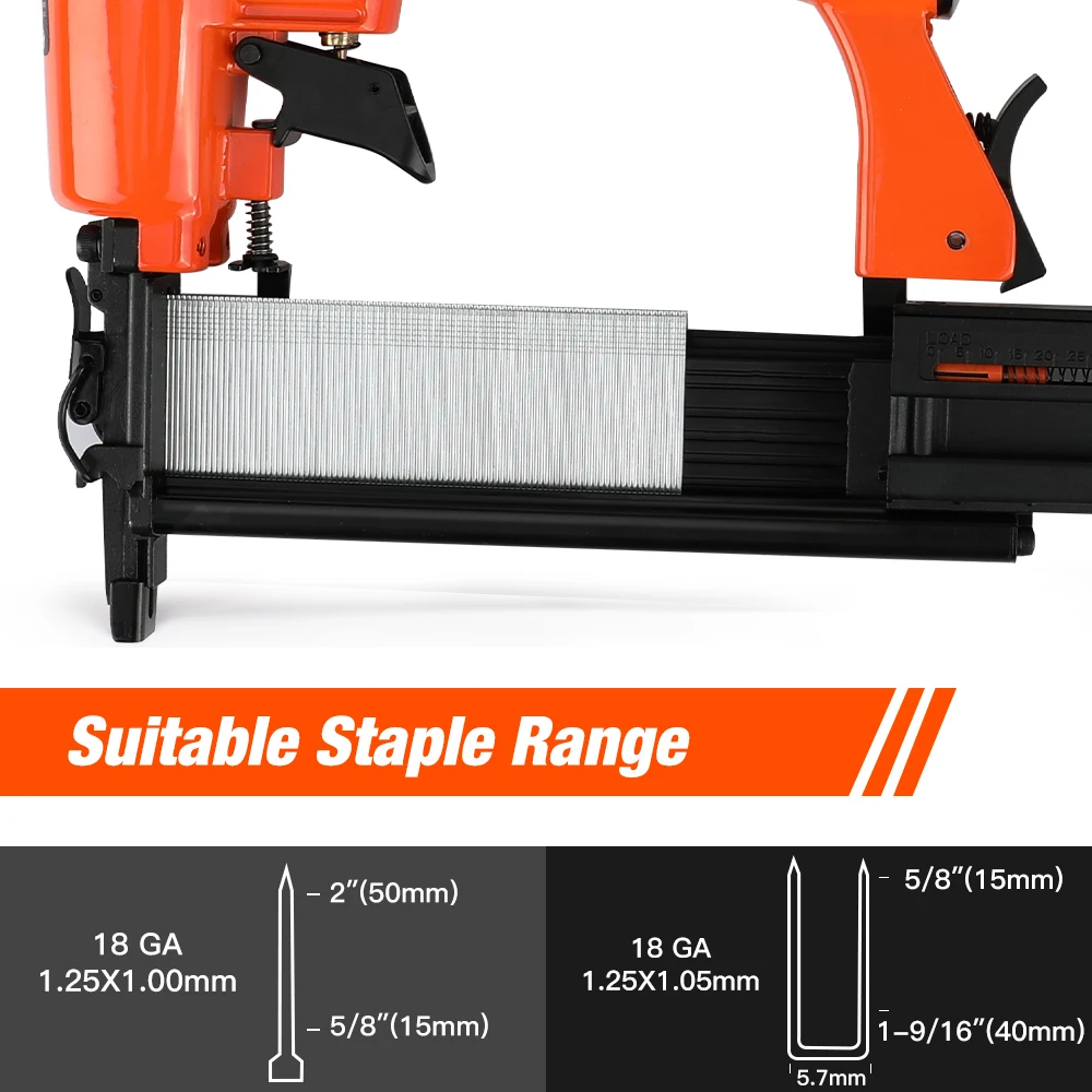 ValueMax 2 in1 100 PSI Air Nail Gun Brad Nailer Pneumatic Gun Wood Frame Stapler Pneumatic Tool DIY Tools with 400pcs Staples