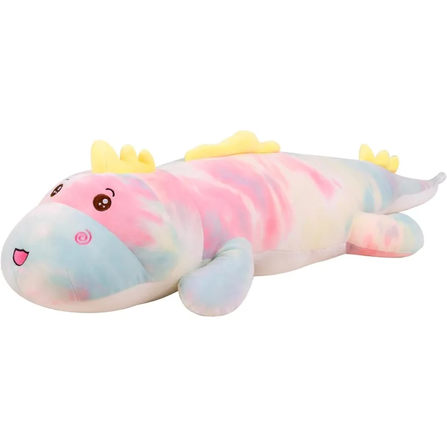 32inch Giant Colorful Dinosaurs Plush Toys Body Pillow Cute Dinosaur Stuffed Animals Doll Soft Big Dinosaur Plushies Gift for B