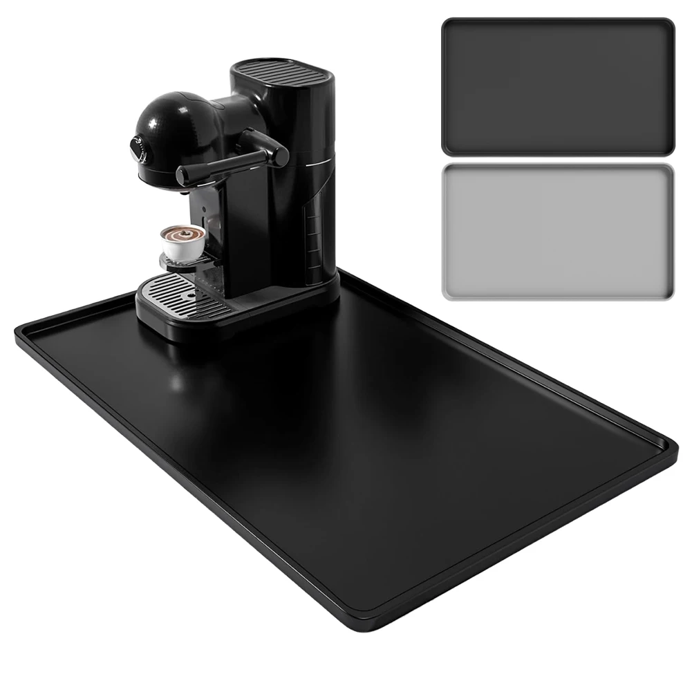 

Raised Edge Drain Mat Anti-Slip Thicken Dish Drying Pad Heat Resistant Silicone Tray Coaster for Espresso Machine Station