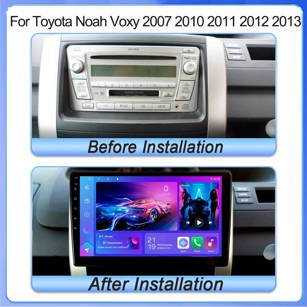 Car Radio For Toyota Noah Voxy 2007 2010 2011 2012 2013 Android Stereo GPS Carplay Navigation Head Unit Autoradio Multimedia RDS