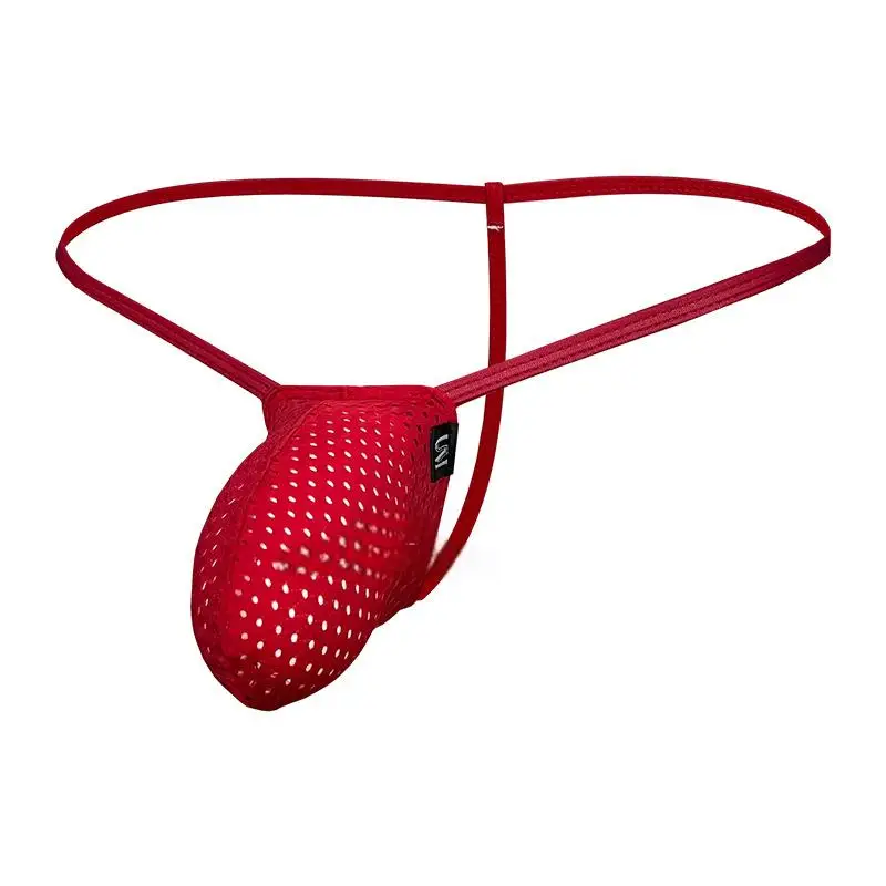 Men's Low-Rise Thong Underwear Mesh Thin-Strap Style T-Shaped Sexy Briefs Comfortable Breathable Men's Boxer Briefs