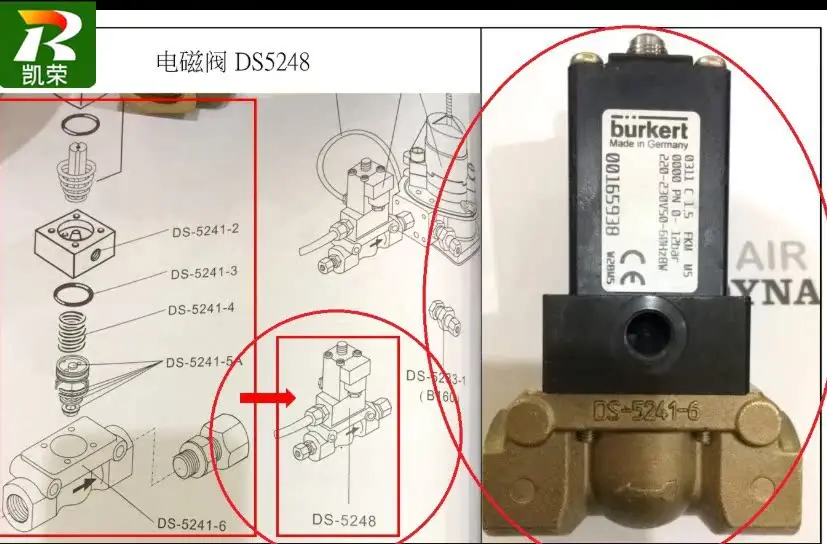 Electromagnetic valve 0311 00175588 00165938 DS5248-5241 two position four-way