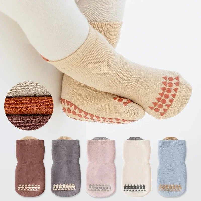 Thick Warm Korean Kids Trampoline Socks Baby Middle Tube Stockings Long Socks Infant Toddler Children Boys Girls Thermal Socks image 2
