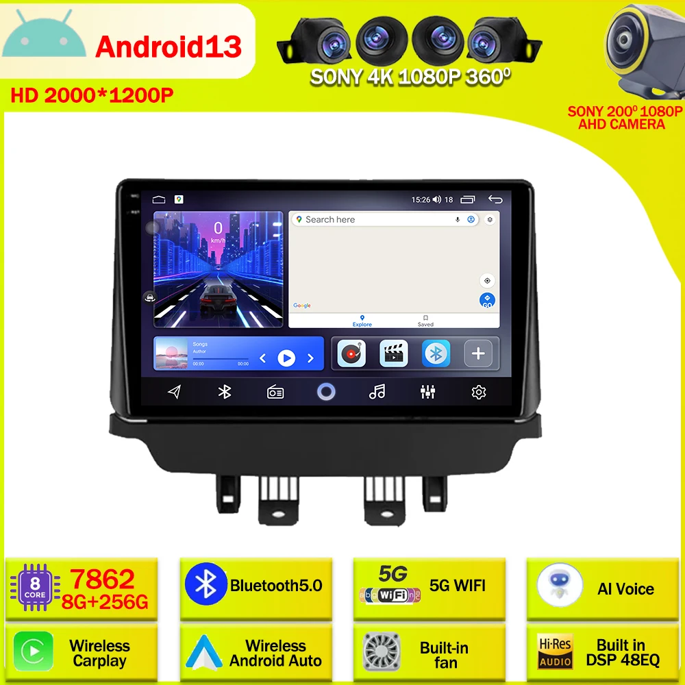 

Android 13 Car Radio Multimedia Video Player Navigation GPS For Mazda CX-3 DK Mazda 2 DJ 2014 - 2023 Head Unit Carplay Auto DSP