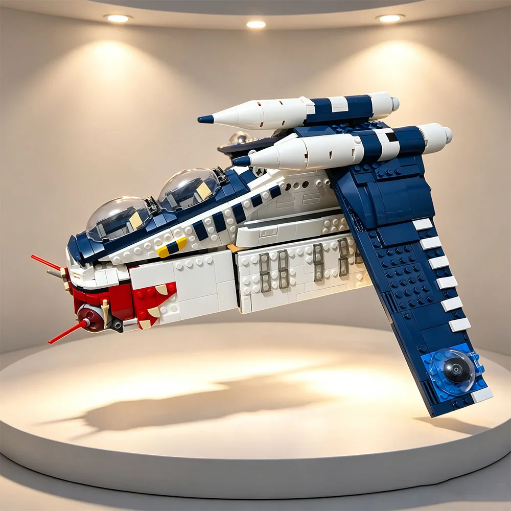 MOC 1129PCS MOC Space The Clone Wars Republic Attack Gunship Building Blocks Coruscant Bricks Festival Party Gifts view 2