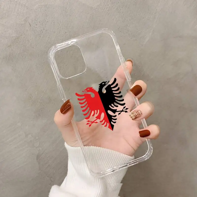 Albania Albanians Flag Phone Case Transparent soft For iphone 11 13 12 14 x xs xr pro max mini plus