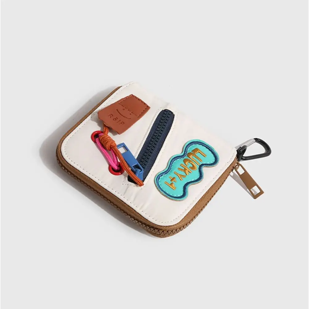 Contrast Color Short Wallet Retro Handheld Coin Purse Small Bag Women Girls