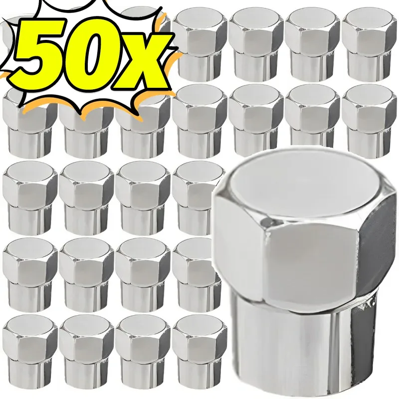 1-50PCS Car Tire Valve Stem Caps Hex Tyre Valve Stem Cover Universal for All Tire Valves Accessories Wheel Rim Tire Valve Caps