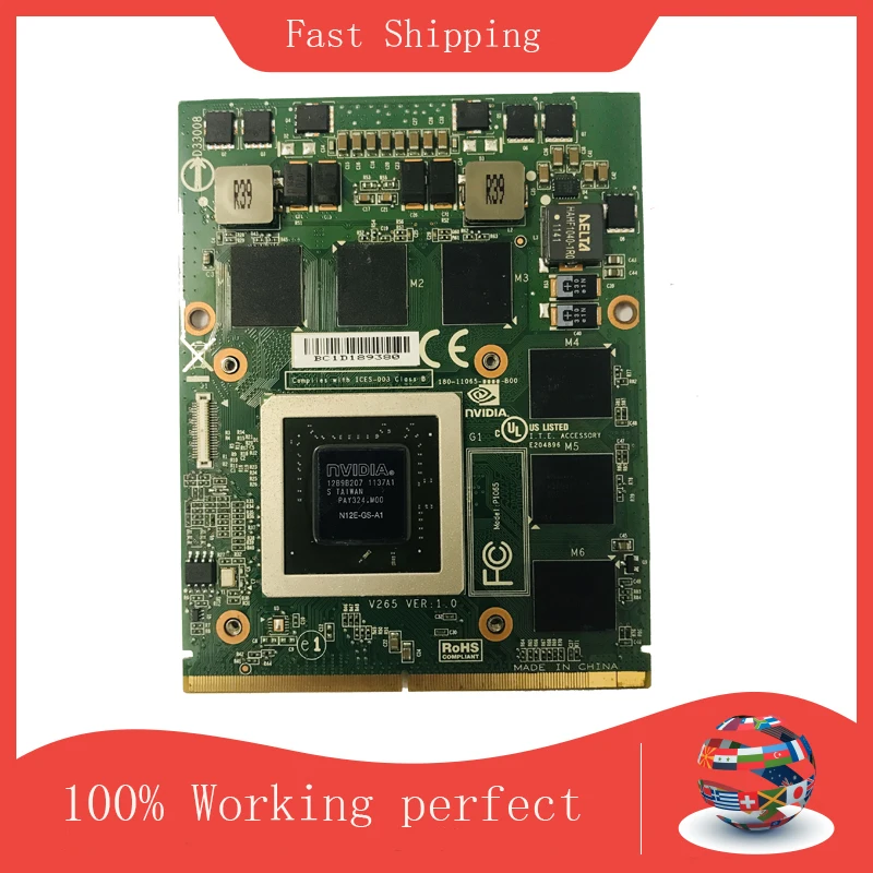 GTX560M GTX 560M Video Card  For DELL M17X M18X MSI 16F1 16F2 N12E-GS-A1 DDR5 1.5G Display Graphic Card