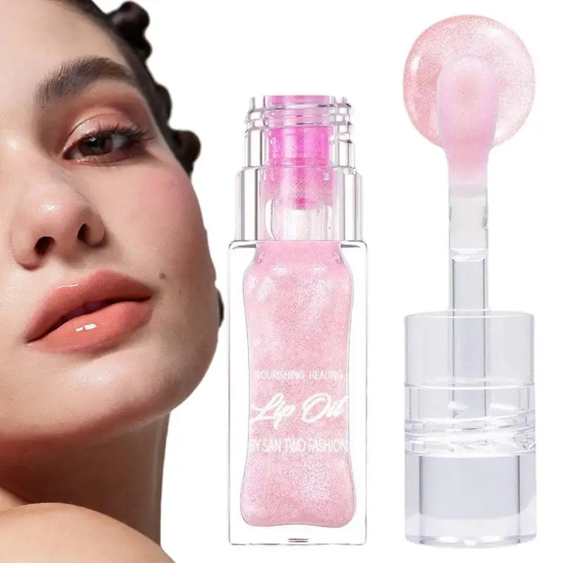 1pcs Color Changing Lip Oil 6.5ml Clear Lip Oil Gloss Long-Lasting Hydrating Lip Glow Oil Non-Stick Cup Plumping Lip makeup