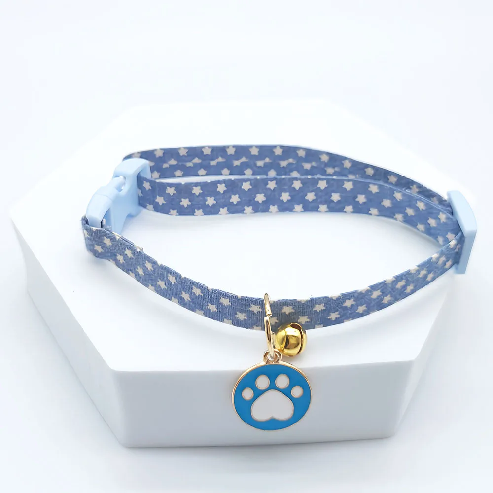 New Adjustable Pet Collar With Bell Small Dog Necklace With Cute Pendant Cat Grooming Neck Accessories Puppy Supplies