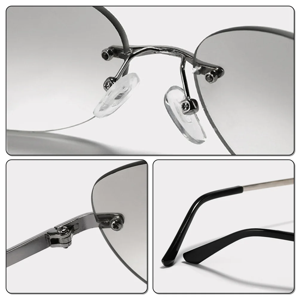 Ralferty fajne okulary przeciwsłoneczne Cat Eye bez oprawek kobiety mężczyźni UV400 2025 Vintage Designer Steampunk czarne okulary przeciwsłoneczne męskie odcienie Retro — zdjęcie 6