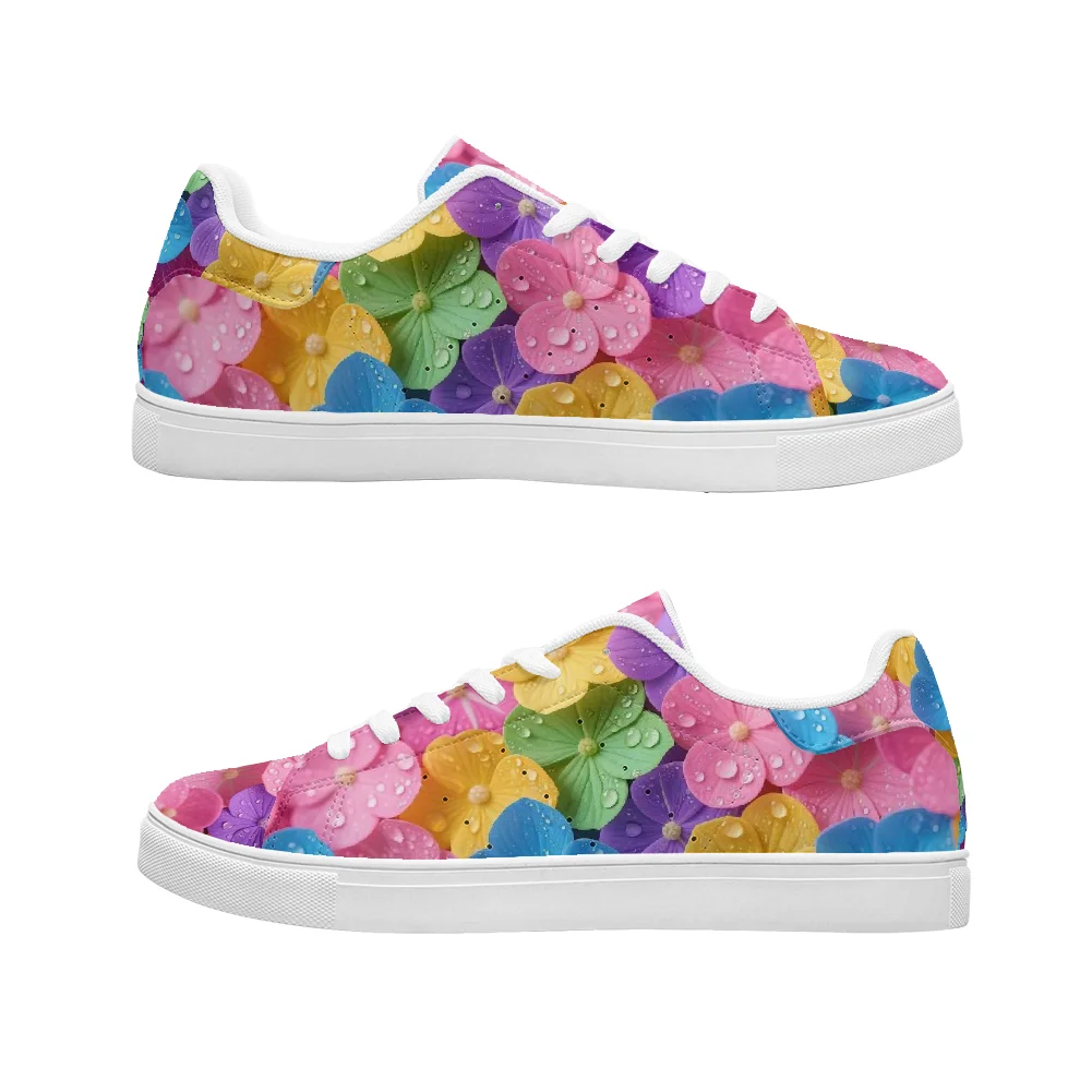 

Colorful petal prints casual fashion shoes high-quality fashion sneakers white shoes sport shoes campus sneakers woman