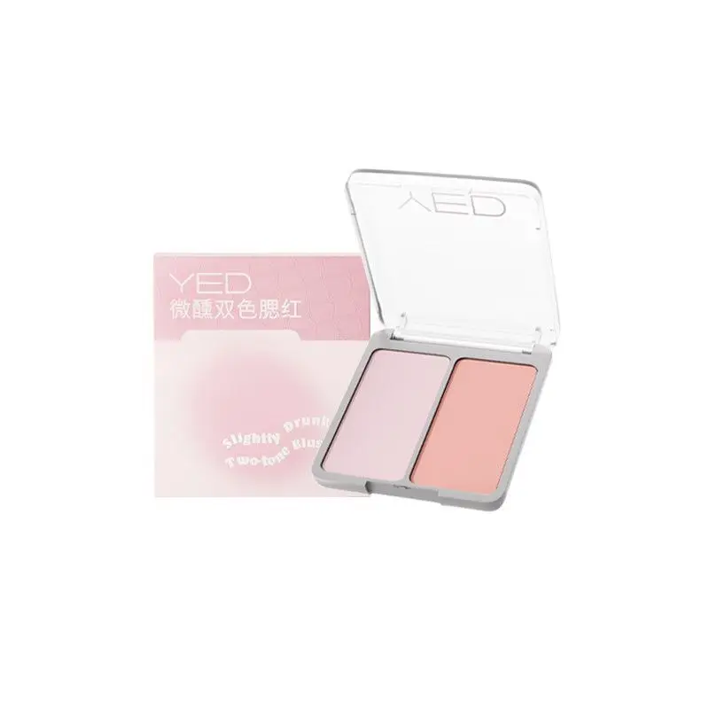 YED Natural Nude Matte Two-Color Blush Cream 3D Swelling Brightening Combination Makeup for Enhanced Facial Color