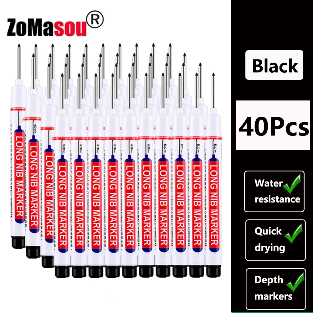 1–100 Stück 2 cm wasserdichte Marker mit langem Kopf, tiefes Loch, Markierungsstift für Metall, Schreiner, rot/schwarz/blau/grüne Tinte, Holzbearbeitungswerkzeuge