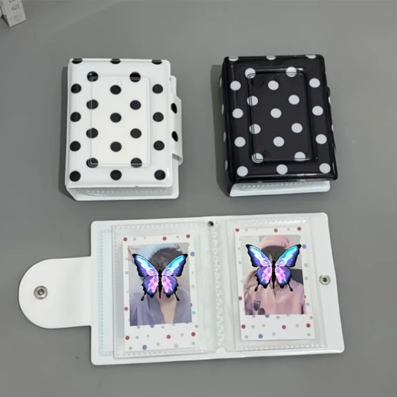 Early Vintage Polka Dot Card Pack,Korean Style One-Grid Storage Booklet,3-Inch And 3.5-Inch Small Cards,Instant Photo Card Album