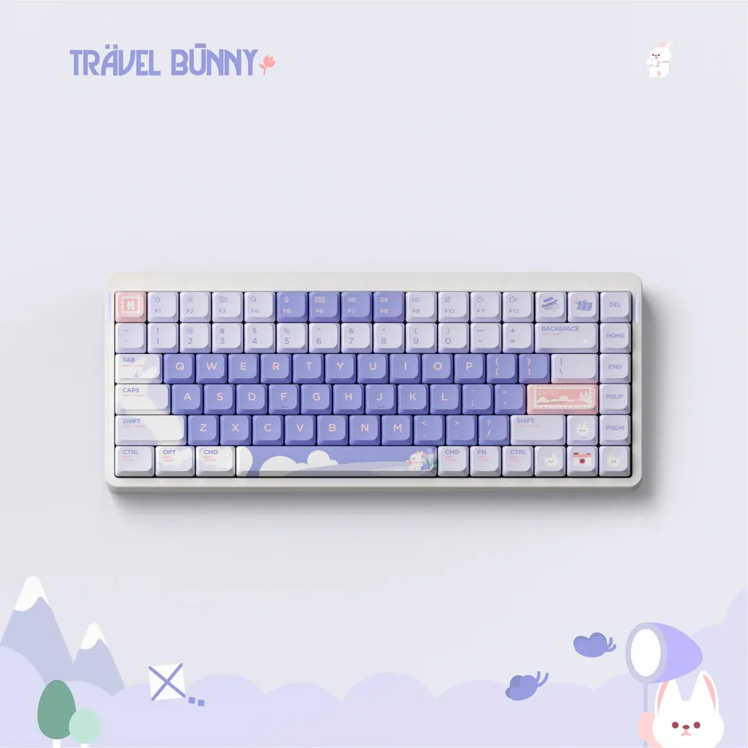 NuPhy Travel Bunny nSA Profile Dye-sub PBT Keycaps Set for Mechanical Gaming Keyboard with ANSI Layout