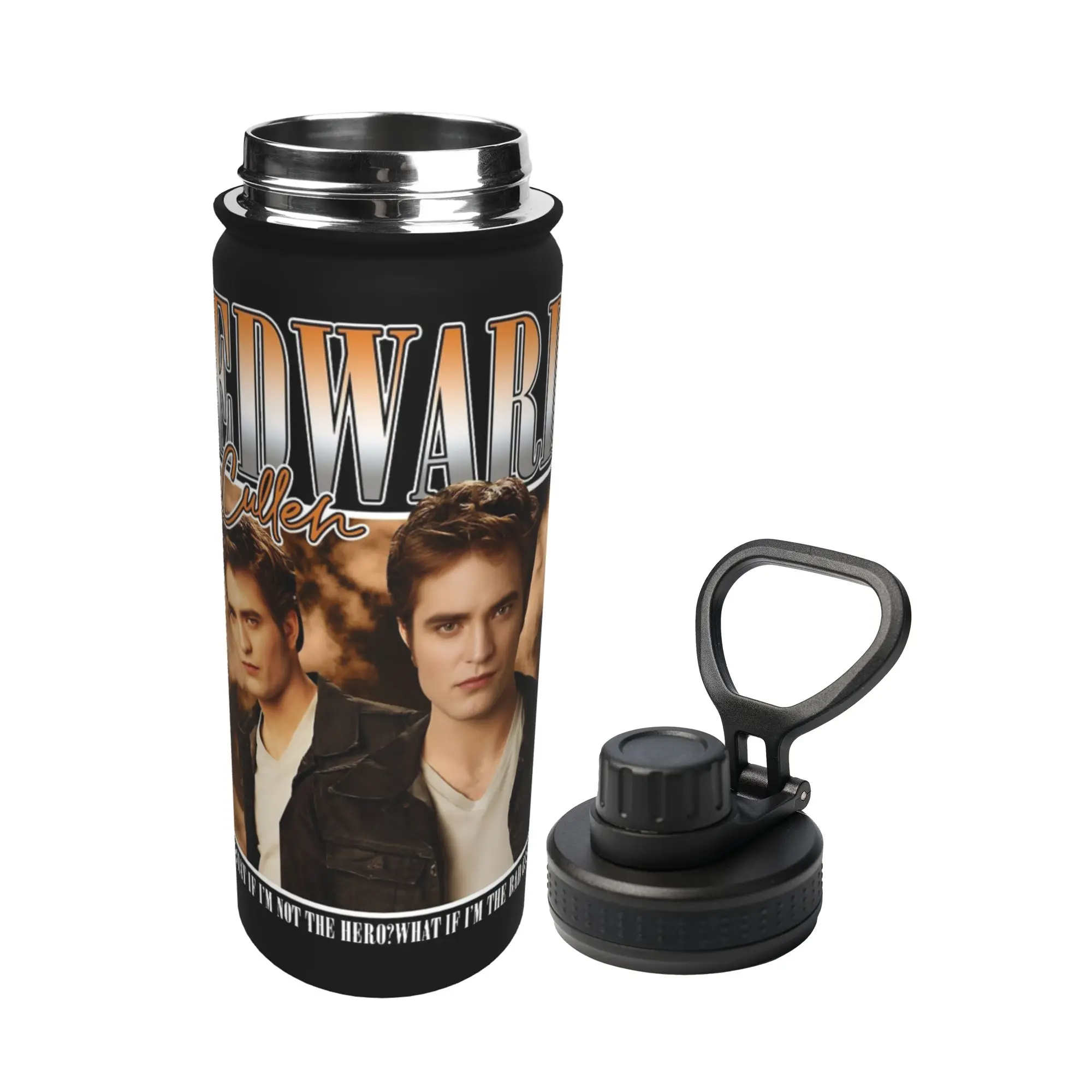 Edward Cullen Twilight 18OZ Sports Insulated Kettle Robert Pattinson Coffee Cups Stainless Steel Outdoor Mugs 18OZ