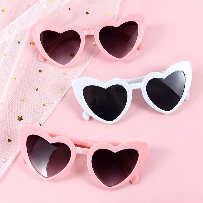 Bachelorette Hen Party Heart Sunglasses Wedding Bridal Shower Decoration Bride To Be Bridesmaid Gift Pink White Sunglasses