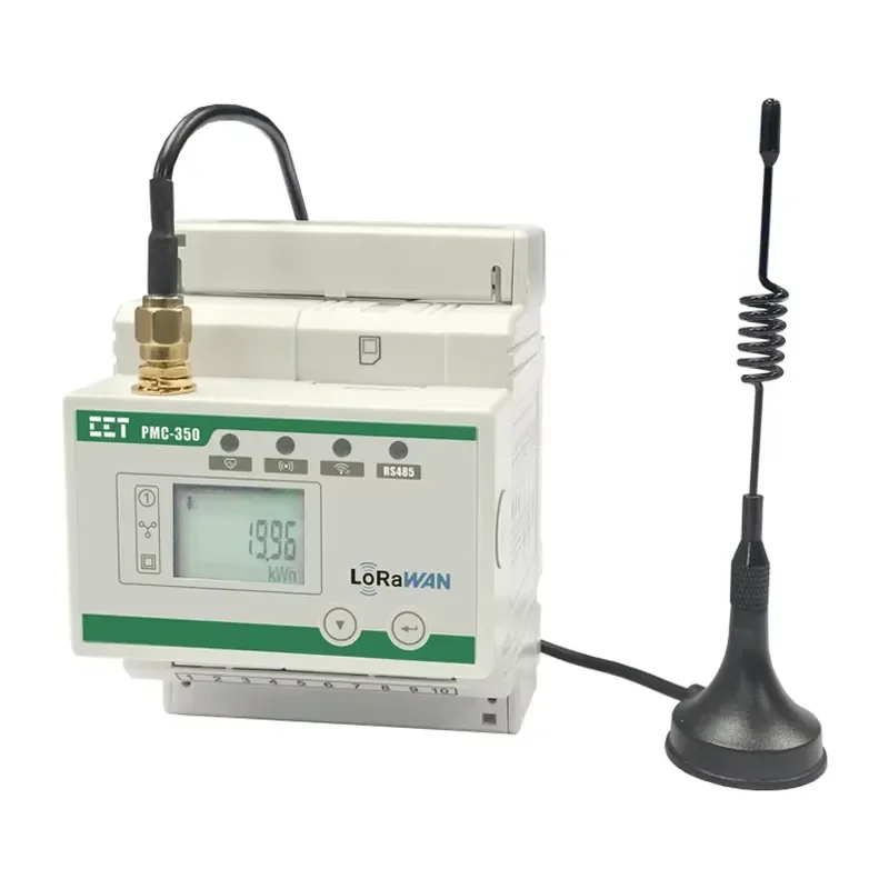Hot Selling PMC-350-C 3 Phase Triphase EU863-870 Frequency Wireless Lorawan Module Energy Meter with Externa Antenna