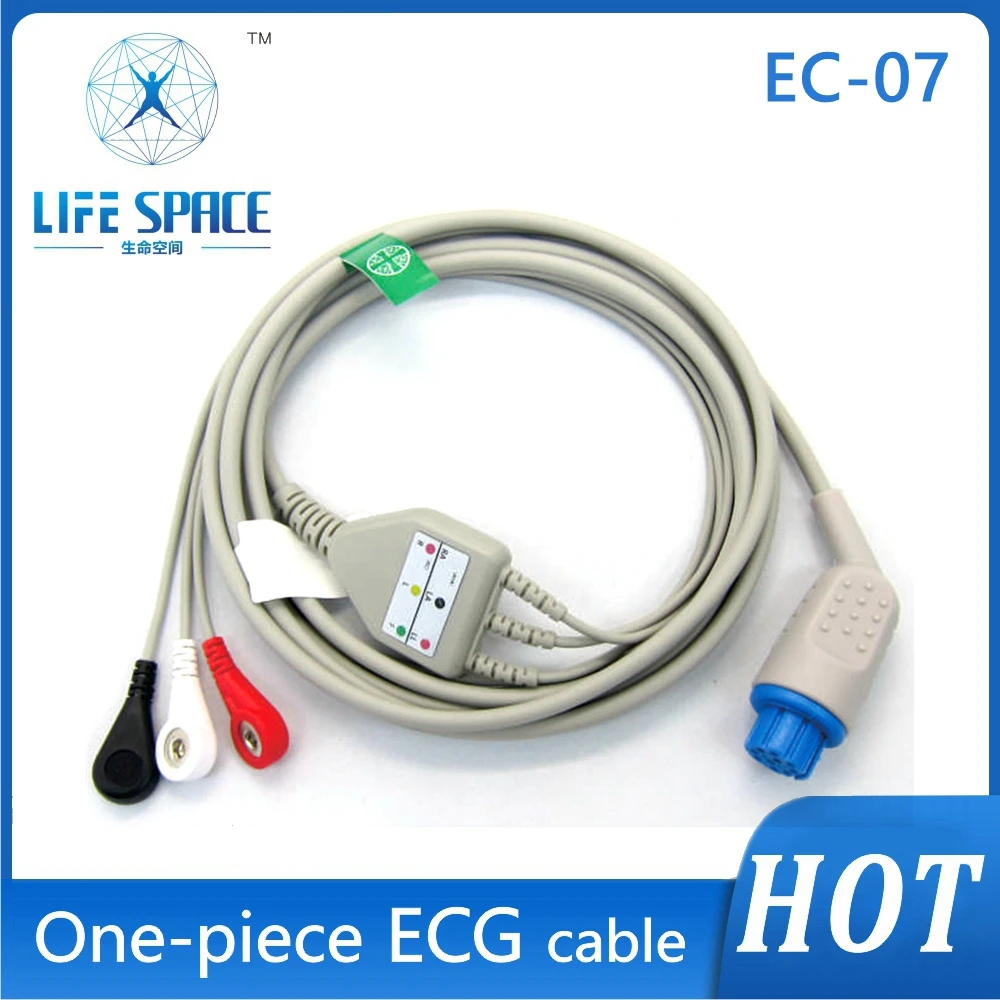 Ecg Cable Compatible DATEX AHA/IEC 3 Lead 5 Leads Snap Clip Grabber for Ecg Electrocardiograph Patient Ecg Monitor