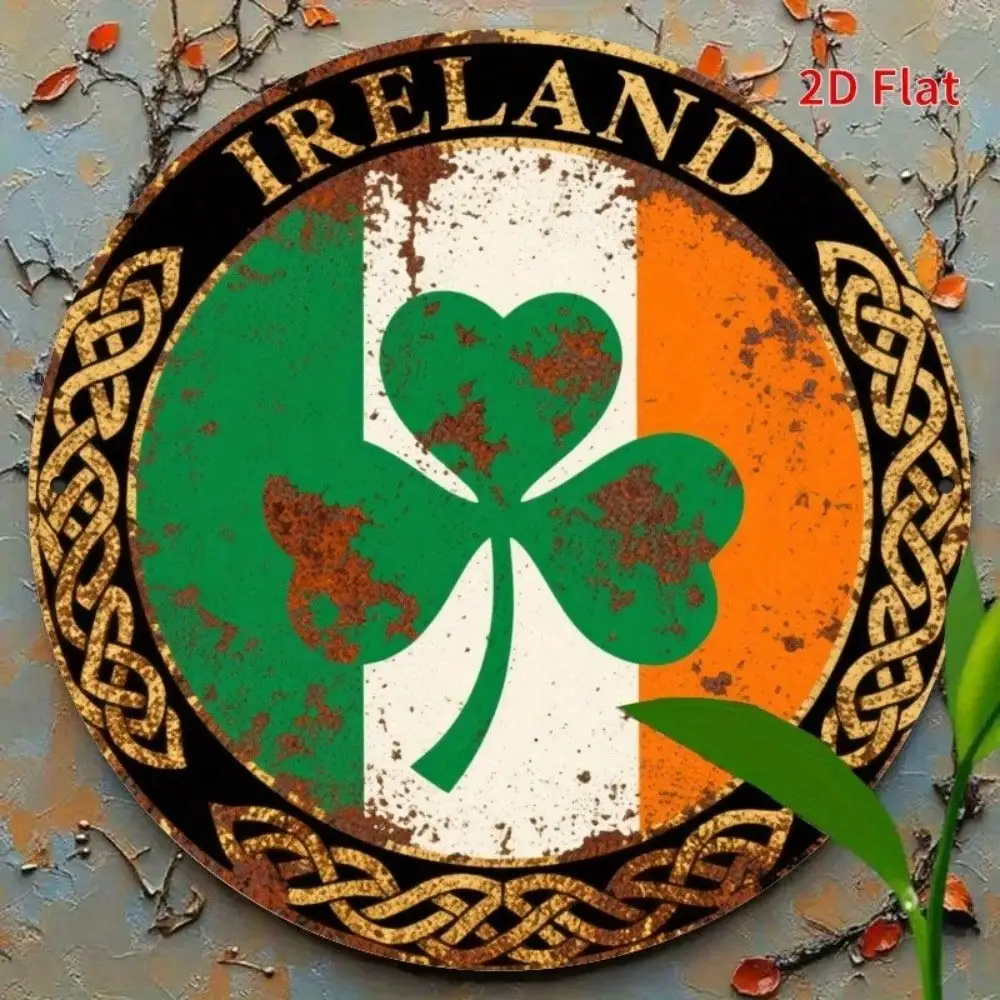 Vintage Irish Flag Tin Sign 8x8 Inch Retro Metal Wall Art Pub Bar Home Man Cave Decor