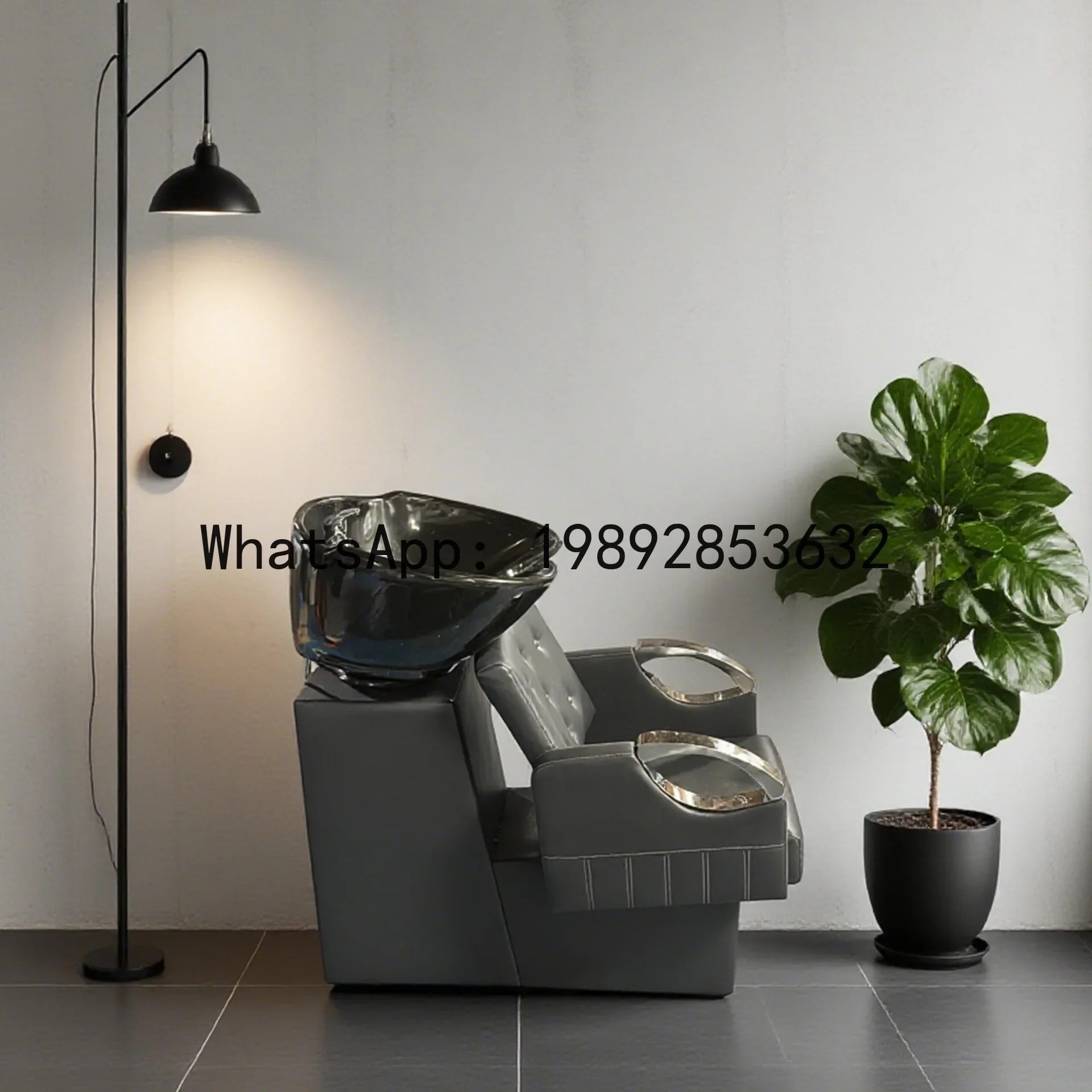 F1  Salon Semi-Reclining Hairdressing Bed Chair Barber Shop Beauty Salon Shampoo Bed Ceramic Basin Hair Washing Bed