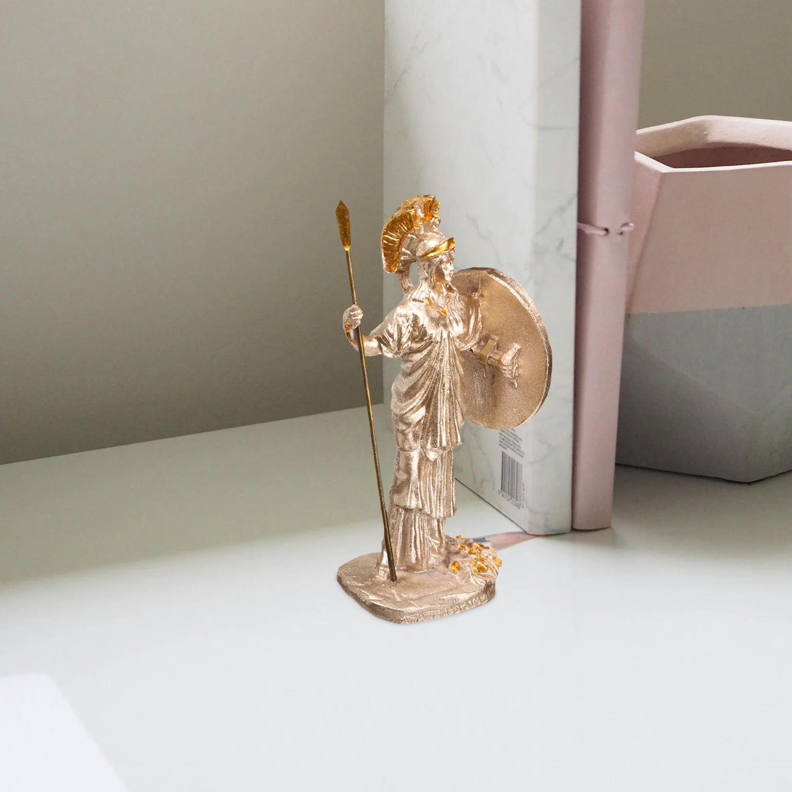Athena Goddess Of Wisdom Resin Sculpture Mini Statue For Home Office Decor Desktop Ornament Mythology Ancient Greek Roman