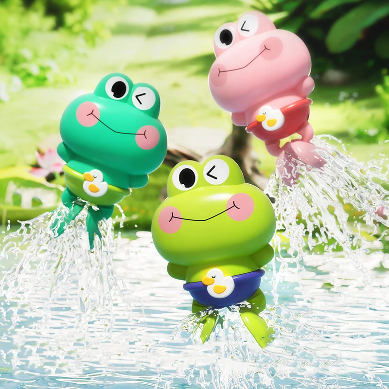 1pcs New Children's Bath Toys Clockwork Swimming Frogs That Float Toys Creative Fun Wind-Up Frog Baby Bathroom Water Play Toys