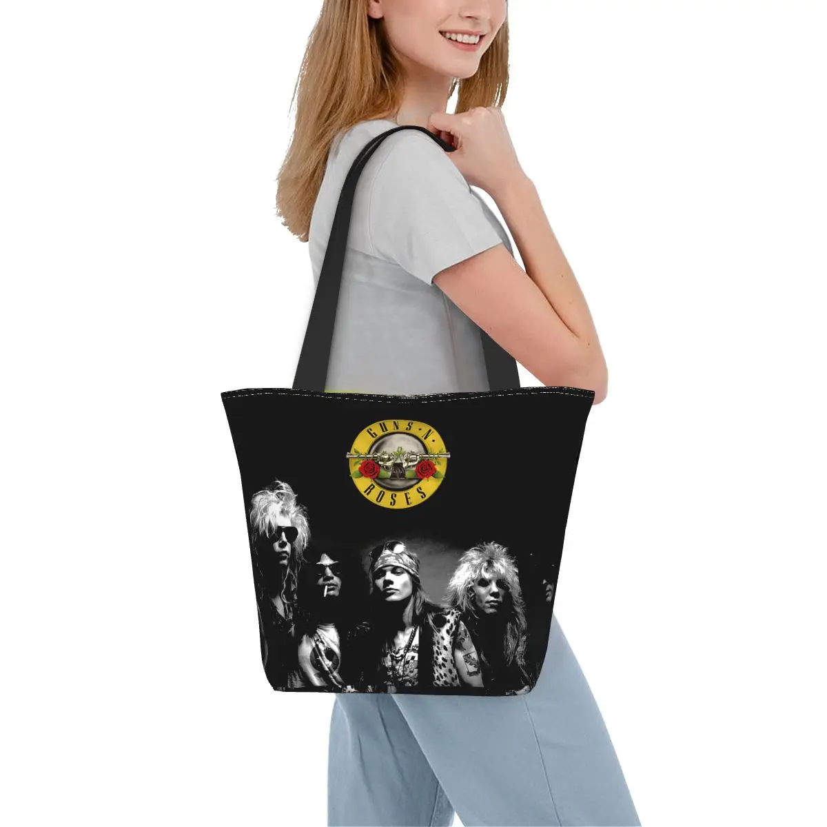 Guns N Roses Tote Bag Merch Stylish For Women Top Handle Bag