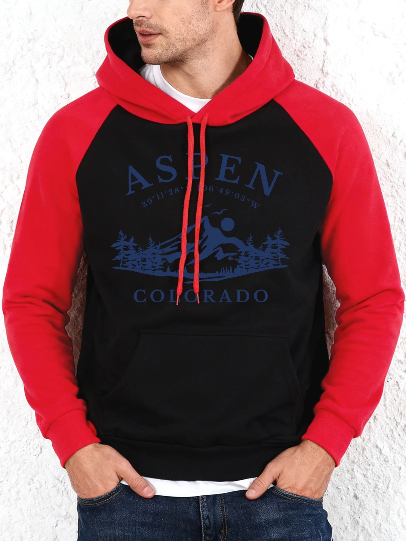 أسبن كولورادو تصميم الرسالة راجلان هودي عادية لينة هوديي موضة الهيب هوب هوديس الخريف Y2K الشارع الشهير فضفاض البلوز