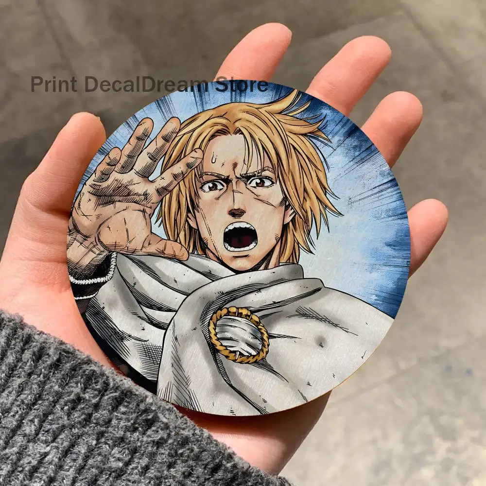 Anime Thorfinn V-Vinland Coaster Wooden Drink Tray Suitable for Restaurants and Coffee Shops Easy To Wash and Clean