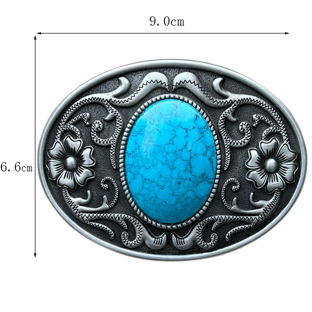 Cheأبيفي دروبشيبينغ البيضاوي الفيروز حجر الرجال حزام مشبك الغربية كاوبوي الأمريكية الأصلي موضة الزهور نحت تصميم
