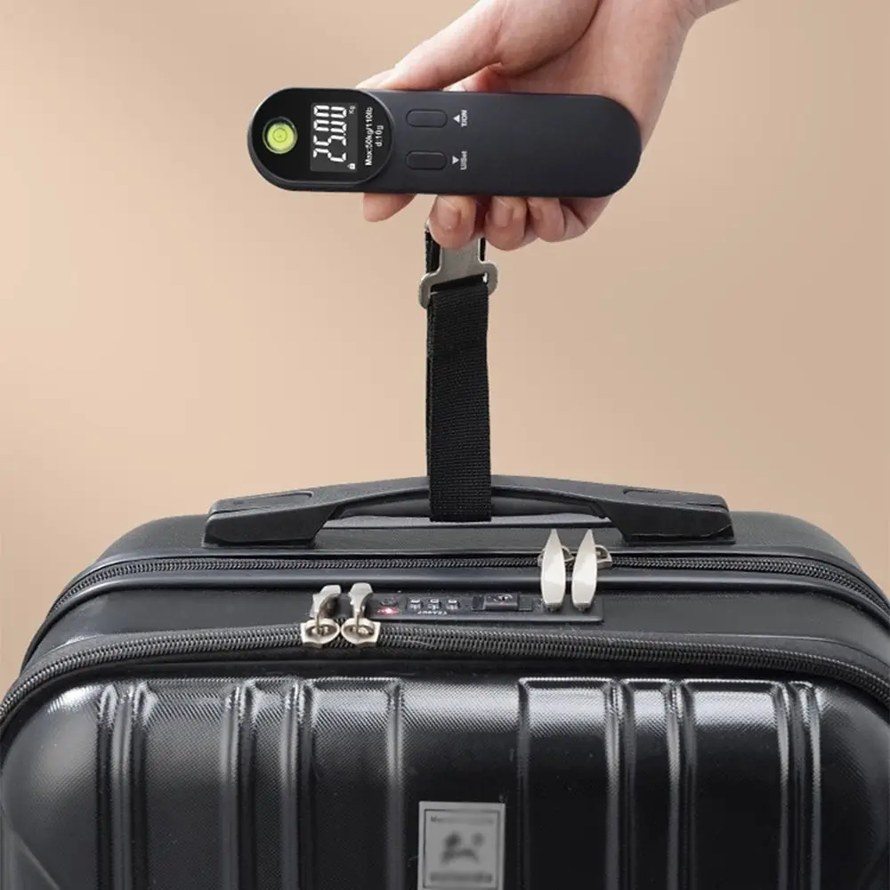 

Portable Electronic Luggage Scale Kg/Oz/Ib Bult in Level Meter Mini Suitcase Scale High Precision Durable Digital Hanging Scales