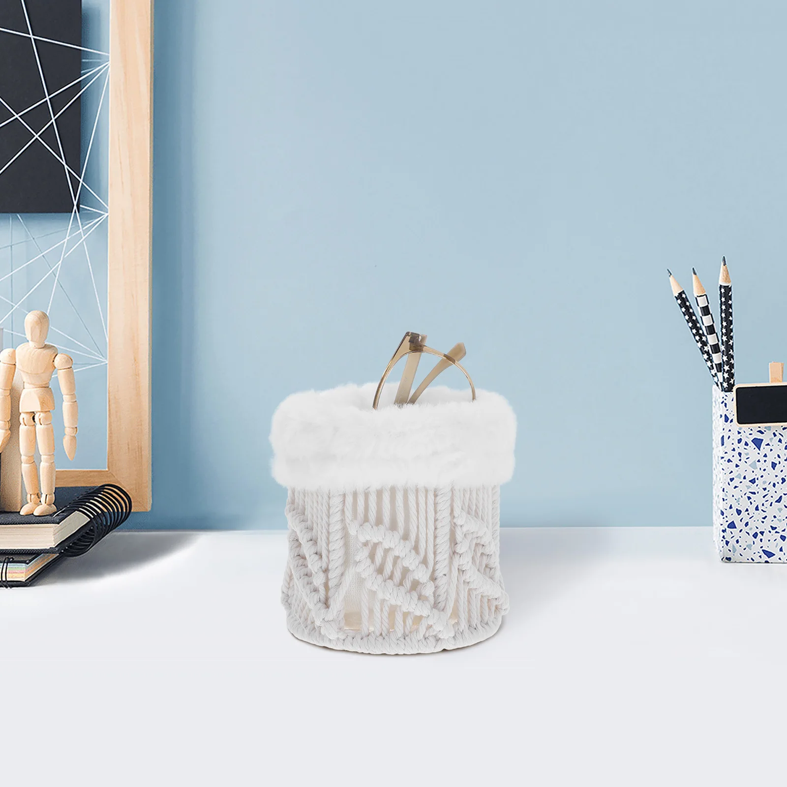 

Cotton Rope Boho Glasses Holder Stand Eyeglass Organizer Box Desktop Storage for Office Home Nightstand Eye Glasses Storage Box