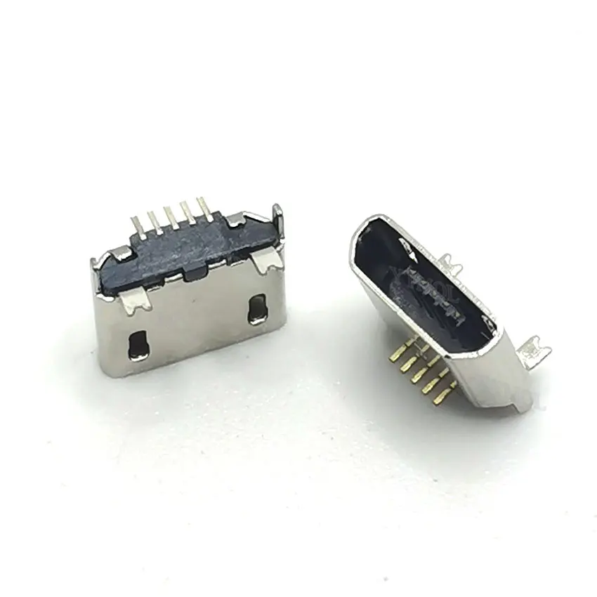 5-100PCS Micro 5 Pin Connector Female Socket USB 5P 90 180 Degree Vertical Patch Power Charging Port Jack Data Interface Jack