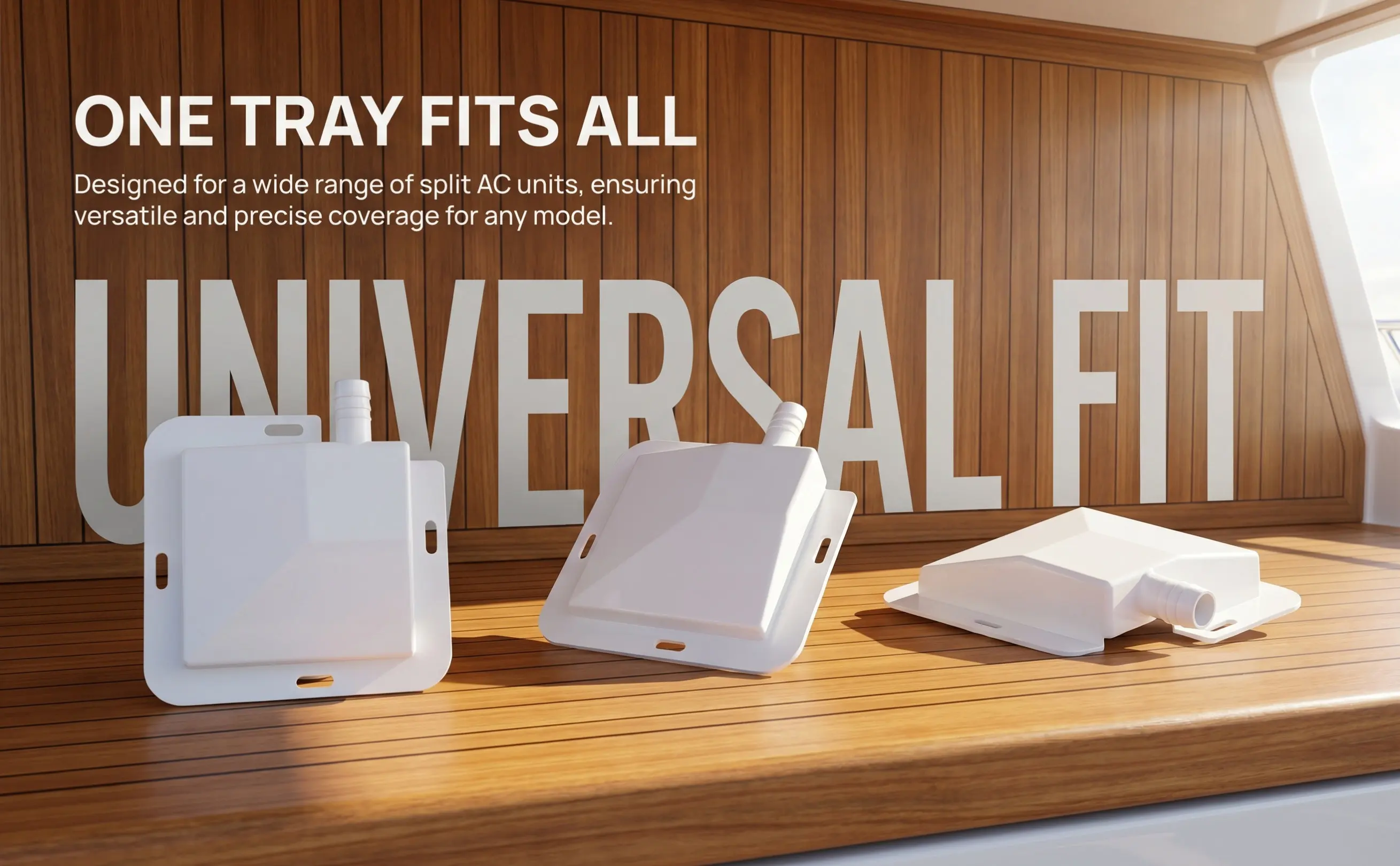Universal Air Conditioner Drip Tray Heavy Duty Condensate Collection Pan with Drain Hole Easy Install for All Ac Models Water