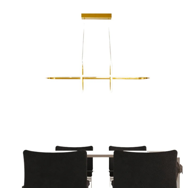 

Minimalist light luxury restaurant, chandelier post-modern bar, personalized circular runway line art chandelier