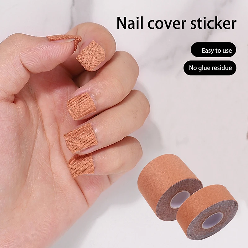 1Pcs 5m Self Adhesive Elastic Tape Nail Art Cover Hidden Stickers For Formal Occasions Breathable Nude Patch Free Cutting