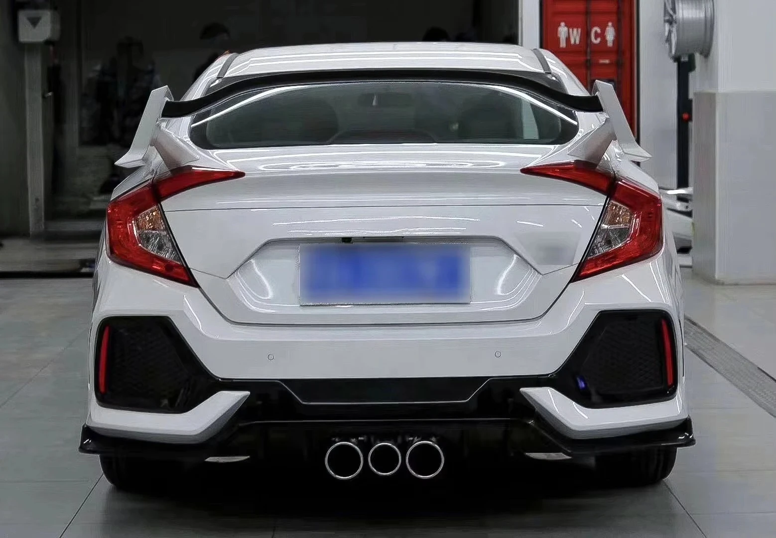 For civic Type-R Front Rear Bumper Side Skirt Spoiler PP Body Kit