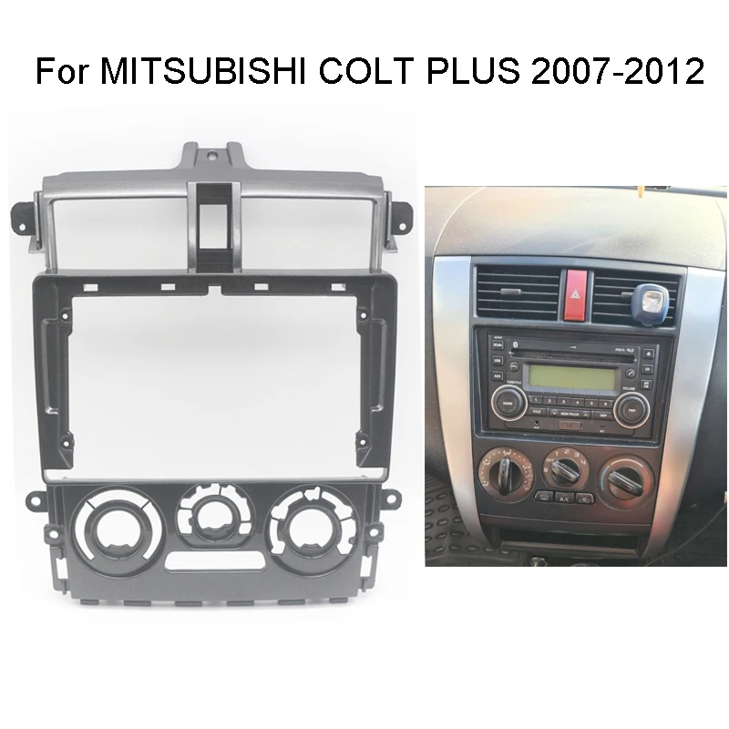 9 Inch Car Radio Fascia For MITSUBISHI Colt Plus 2007+ Video Panel Player Audio Dash 2 Din Frame Dashboard Mount Kit