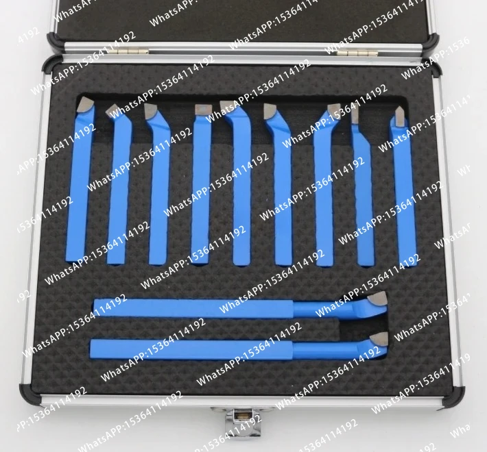 11pcs Metal Lathe Turning Tool Lathe Tool Rod Industrial Carbide Welding CNC Carbide Brazed Tipped Cutter Tool Bit Cutting Kit