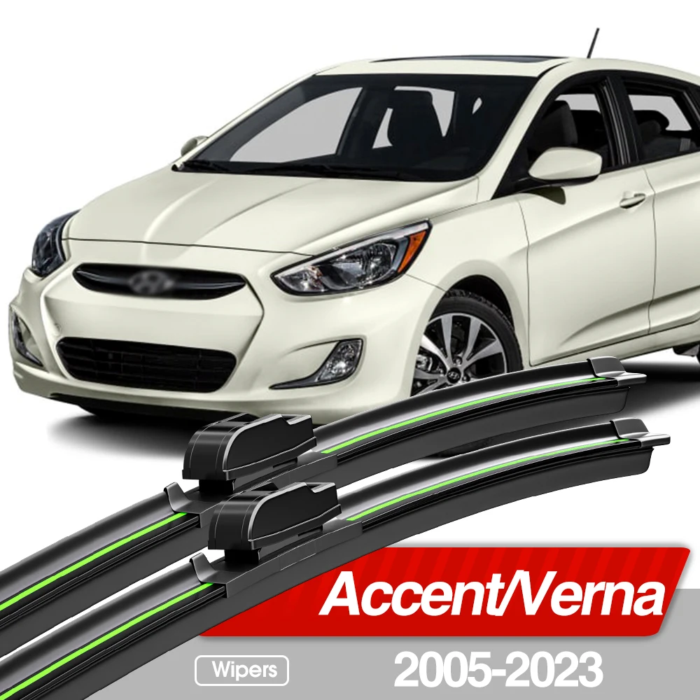 

For Hyundai Accent Verna 2005-2023 Front Windshield Wiper Blades 2x Windscreen Window Accessories 2008 2010 2011 2015 2017 2020