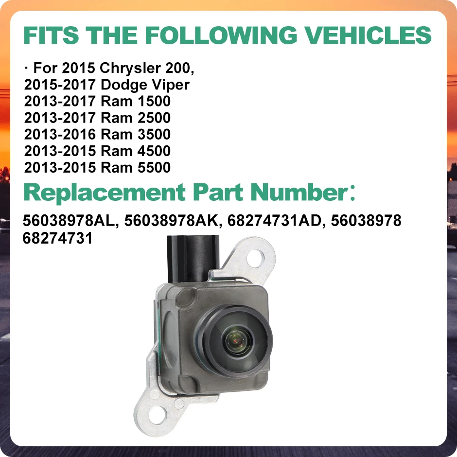 56038978AL Car OE Rear View Back Up Camera Parking Camera For 2013-2017 Dodge Ram 1500 2500 4500 5500 68274731AB 68274731AD