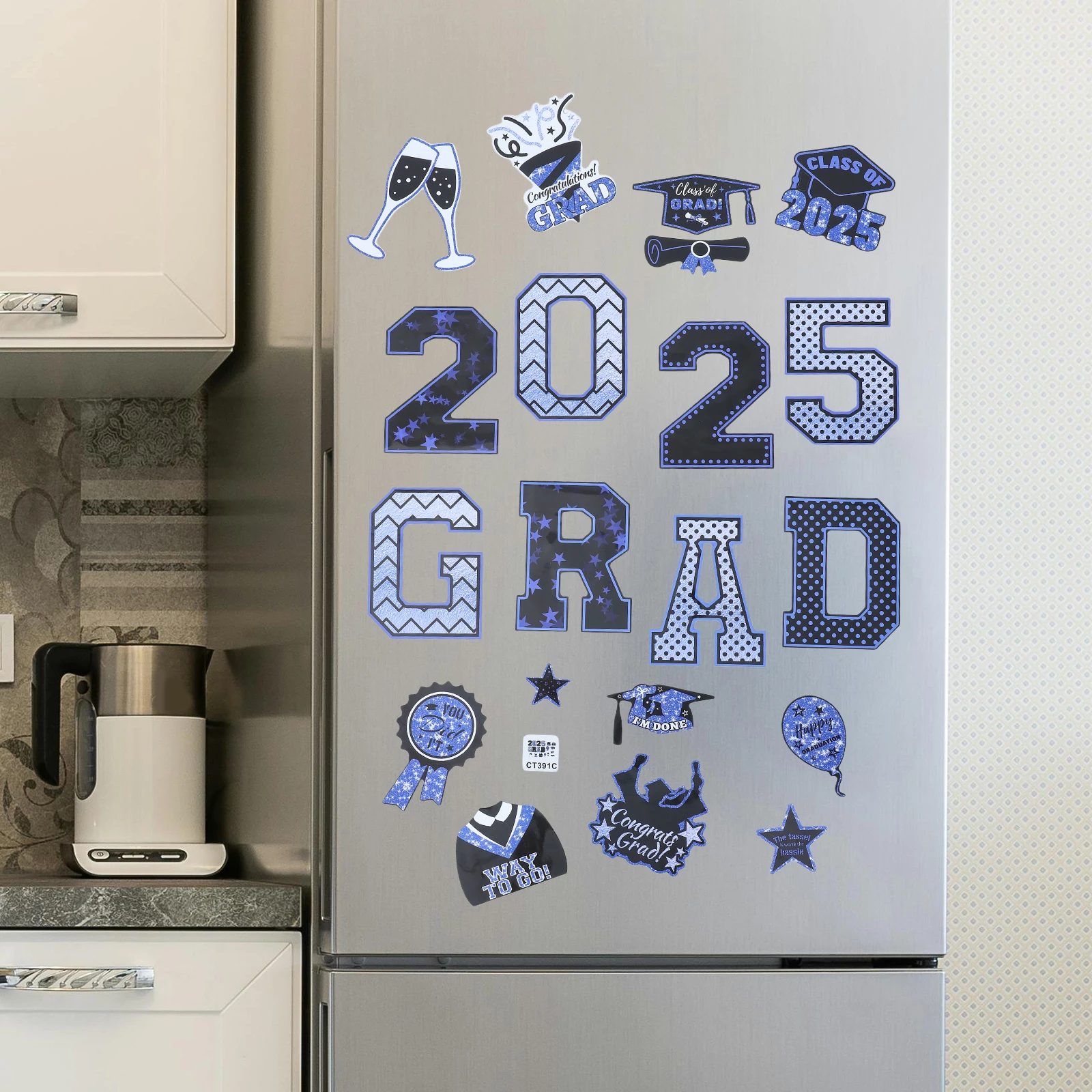

Graduation Car Stickers Fridge Magnets Decor Supplies PVC Material Kindergarten Party Signs Refrigerator Decoration