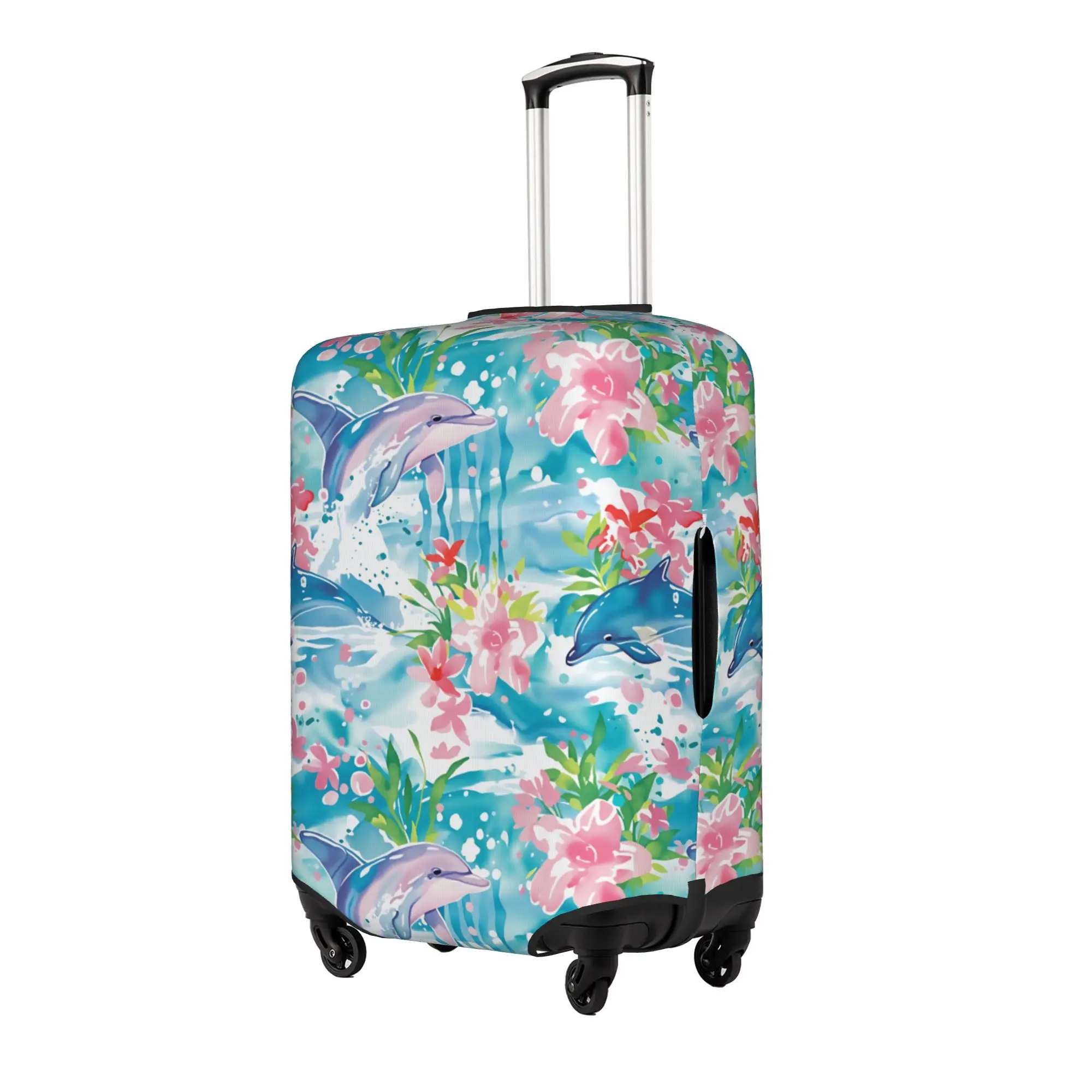 DolphinsFunny Colourful Creative  Luggage Cover Elastic  Travel Suitcase Protective Covers Suit For 18-32 inch